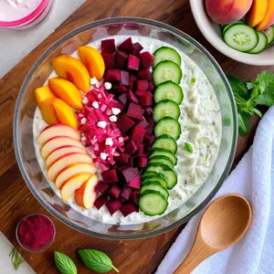 Рецепт Свекольник с персиком и шалфеем - Сборка свекольника
