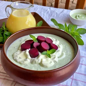 Рецепт Свекольник с свёклой и мятой - Сборка свекольника