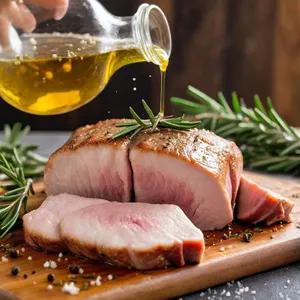 Рецепт Свиная корейка с яблочным сидром и розмарином - Подготовка мяса и маринада