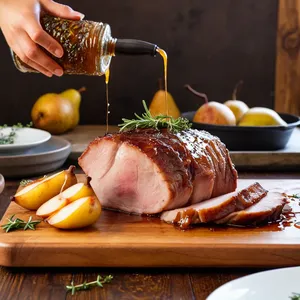Рецепт Свиная шея запеченная с грушами и тимьяном - Подача