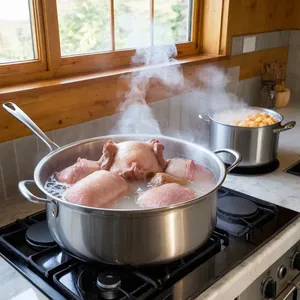 Рецепт Свиной холодец с чесноком и зеленью - Первичная варка