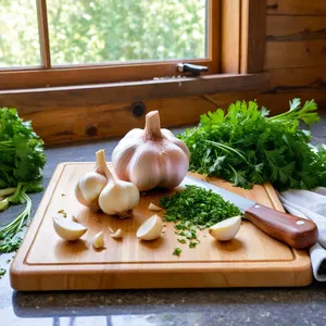 Рецепт Свиной холодец с чесноком и зеленью - Подготовка чеснока и зелени