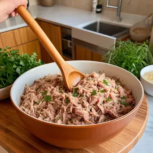 Рецепт Свиной холодец с чесноком и зеленью - Смешивание ингредиентов
