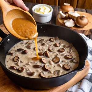Рецепт Свиные медальоны с грибным соусом - Приготовление грибного соуса