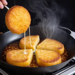 Рецепт Сырные бризоли с грушей и грецким орехом - Обжаривание бризолей
