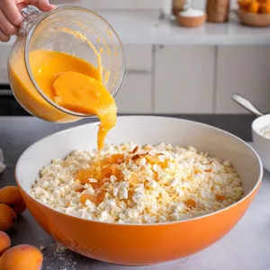 Рецепт Сырные бризоли с курагой и миндалем - Приготовление сырной массы