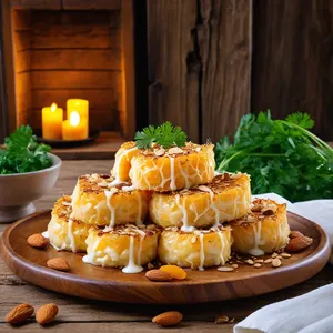 Рецепт Сырные бризоли с курагой и миндалем - Подача блюда