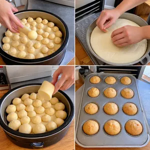 Рецепт Сырные корзинки с хурмой и грецким орехом - Формирование корзинок