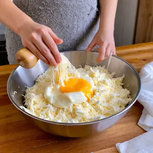 Рецепт Сырные облака с беконом и кунжутом - Приготовление белковой массы