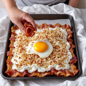 Рецепт Сырные облака с беконом и кунжутом - Формирование облаков
