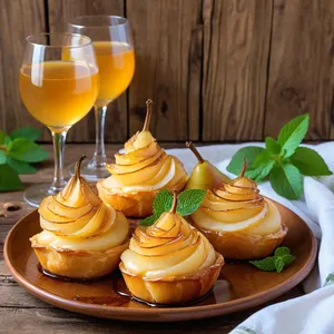 Рецепт Сырные розочки с грушей и грецким орехом - Подача