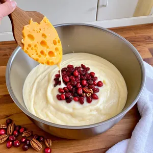 Рецепт Сырные сердечки с клюквой и пеканом - Приготовление сырной массы