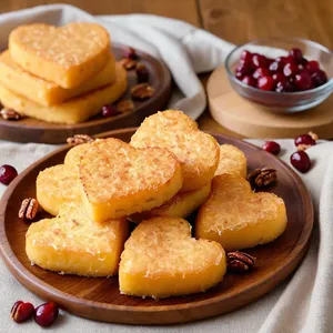 Рецепт Сырные сердечки с клюквой и пеканом - Подача