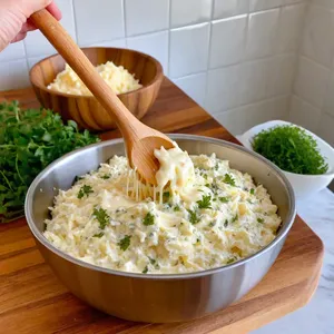 Рецепт Сырные шарики с чесноком и зеленью - Приготовление сырной массы