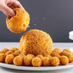 Рецепт Сырные шарики с чесноком и зеленью - Панировка шариков