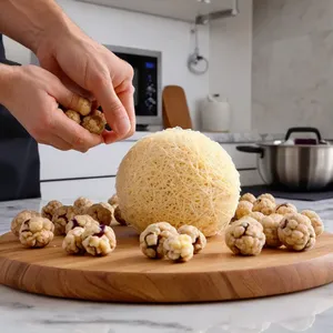 Рецепт Сырные шарики с грецкими орехами и черносливом - Формирование шариков