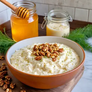 Рецепт Сырные шарики с грецкими орехами и медом - Смешивание сырной массы