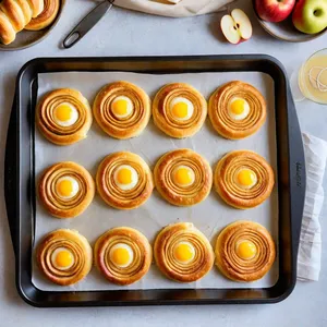 Рецепт Сырные спирали с яблоком и корицей - Нарезка и выпечка