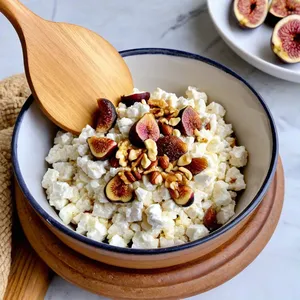 Рецепт Сырные треугольники с инжиром и кедровыми орешками - Приготовление начинки
