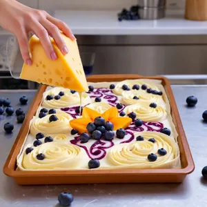 Рецепт Сырные цветы с голубикой и миндальной крошкой - Формирование цветов