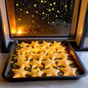 Рецепт Сырные звёзды с мандарином и фисташками - Выпекание