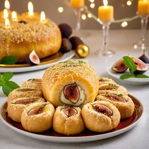 Рецепт Сырный рулет с инжиром и кунжутом - Подача