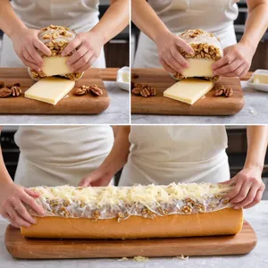 Рецепт Сырный рулет с инжиром и орехами - Сборка рулета