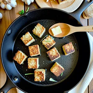 Рецепт Сырный суп с брокколи и гренками - Приготовление гренок
