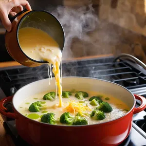 Рецепт Сырный суп с брокколи - Добавление брокколи и сыра