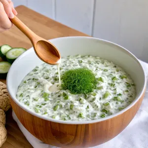 Рецепт Таратор с йогуртом и копченой паприкой - Смешивание основы