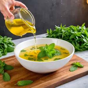 Рецепт Таратор с кефиром и свежей мятой - Добавление мяты и заправки