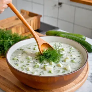 Рецепт Таратор с огурцом и чесноком - Сборка таратора