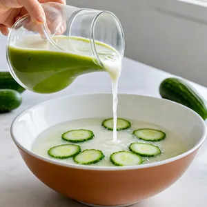 Рецепт Таратор с огурцом и кунжутной заправкой - Разбавление водой