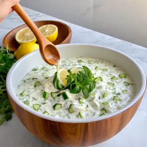 Рецепт Таратор с огурцом и лимонной цедрой - Смешивание основы