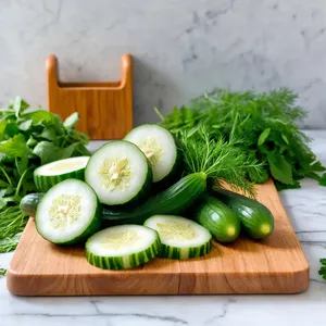 Рецепт Таратор с огурцом и мятой на йогуртовой основе - Подготовка овощей и зелени