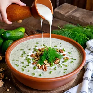 Рецепт Таратор с огурцом и укропом на ряженке - Сборка таратора