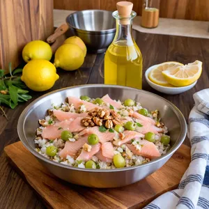 Рецепт Тартар из форели с грушей и грецким орехом - Смешивание тартара