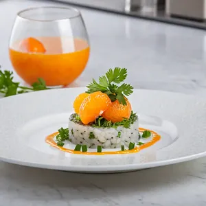 Рецепт Тартар из морского окуня с мандарином и кинзой - Выдержка и подача