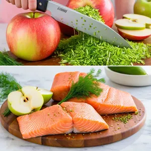 Рецепт Тартар из семги с яблоком и хреном - Добавление зелени