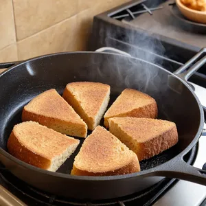 Рецепт Тюря с копчёной грудинкой и зелёным яблоком на квасе - Приготовление гренок