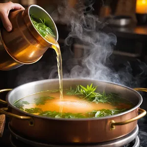 Рецепт Том Ям с гребешками и кинзой - Приготовление бульона