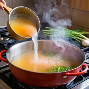 Рецепт Том Ям с грибами и лемонграссом - Приготовление бульона