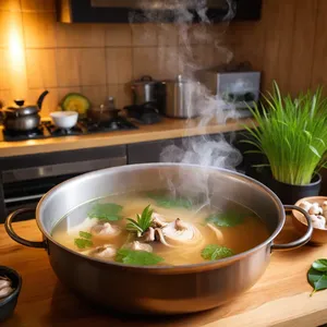 Рецепт Том Ям с кальмарами и листьями лайма - Приготовление бульона