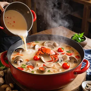 Рецепт Том Ям с крабом и лемонграссом - Создание суповой основы