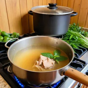 Рецепт Том Ям с уткой и чили - Приготовление бульона