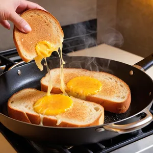 Рецепт Тосты с копчёной уткой и айвовым конфитюром - Обжарка тостов