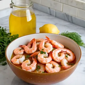 Рецепт Тосты с креветками и соусом чили - Маринование креветок