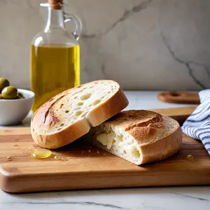 Рецепт Тосты с трюфельным маслом и пармской ветчиной - Подготовка хлеба