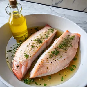 Рецепт Треска, запечённая с томатами и оливками - Маринование трески