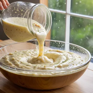 Рецепт Цезарь с грушей и кедровыми орешками - Приготовление заправки